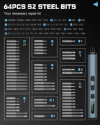 Transform Your DIY Projects with the 68-in-1 Electric Precision Screwdriver Set - 5 Adjustable Torque Settings for Ultimate Versatility