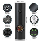 Revolutionary Electric Automatic Salt and Pepper Grinder Set - Rechargeable Gravity Spice Mill with Adjustable Coarseness for Effortless Seasoning
