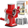 Transform Your Cooking Experience with the 3 in 1 Rotary Cheese Grater - Versatile Manual Vegetable Slicer and Grinder for Nuts, Cheese, and More!