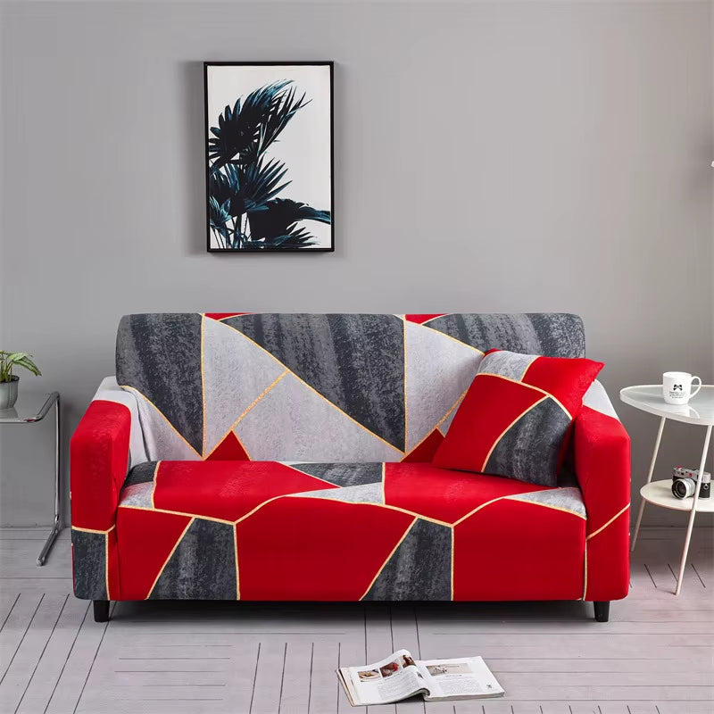 1Pc Flower Printed Elastic Sofa Cover Antidirty Spandex Sofa Cover Furniture Protector for Bedroom Office Living Room Home Decor