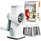 Transform Your Cooking Experience with the 3 in 1 Rotary Cheese Grater - Versatile Manual Vegetable Slicer and Grinder for Nuts, Cheese, and More!