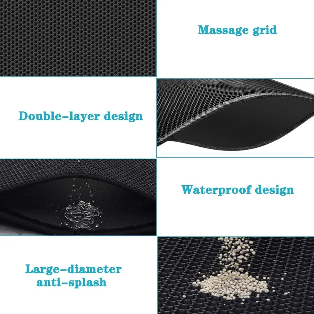 Double Layer Waterproof Cat Litter Mat - Non-Slip & Washable Bed Mat for Clean Homes