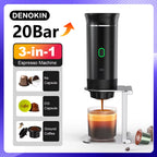 Ultimate Wireless Electric Portable Espresso Coffee Machine - Enjoy Fresh Brewed Coffee Anywhere with 3-in-1 Functionality for Home, Car, and Camping!